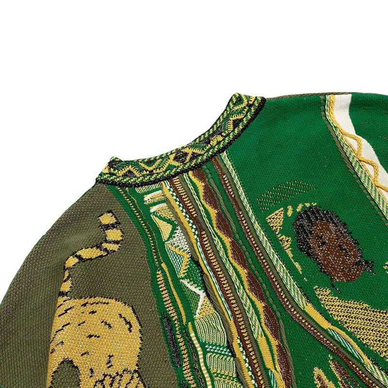 Maglione girocollo lavorato a maglia in stile etnico a contrasto vintage, con ritratto, in jacquard, taglia grande_voghion.com