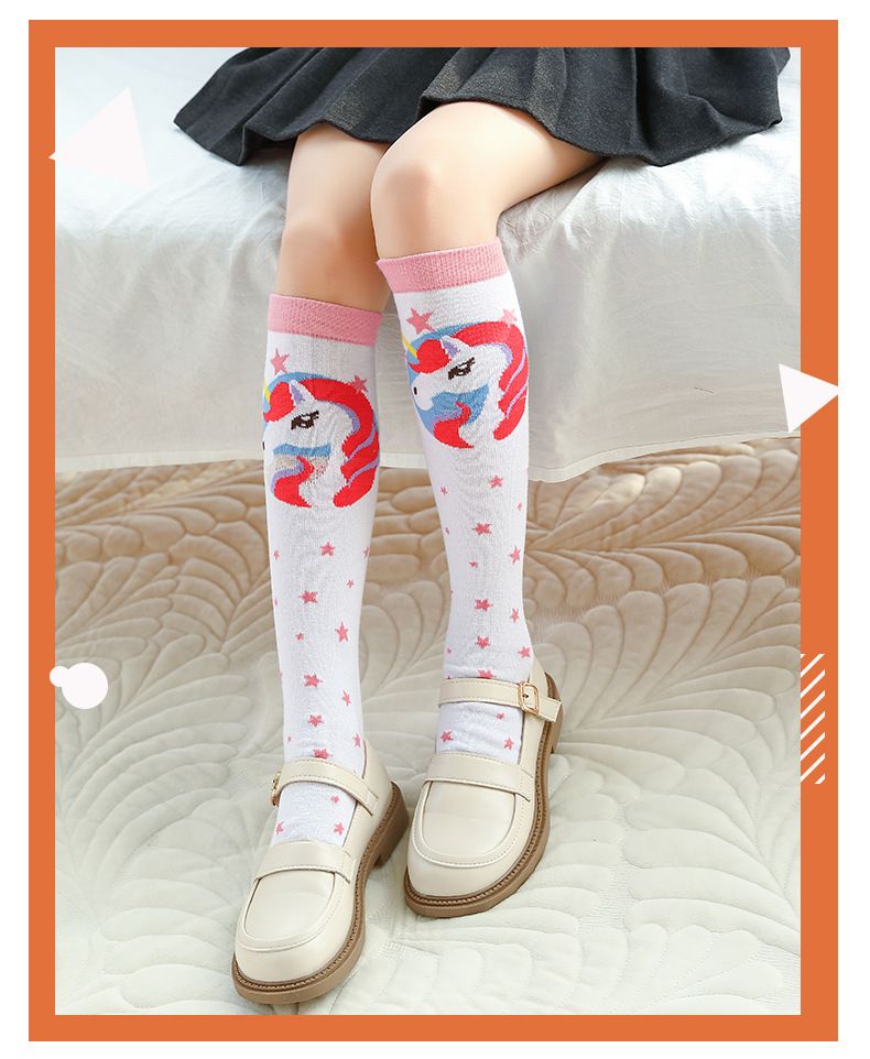 Ubranka dla dzieci Oryginalne skarpetki dziecięce z kreskówkowymi modnymi skarpetkami bawełnianymi skarpetkami z jednorożcem skarpetki typu mid tube_voghion.com