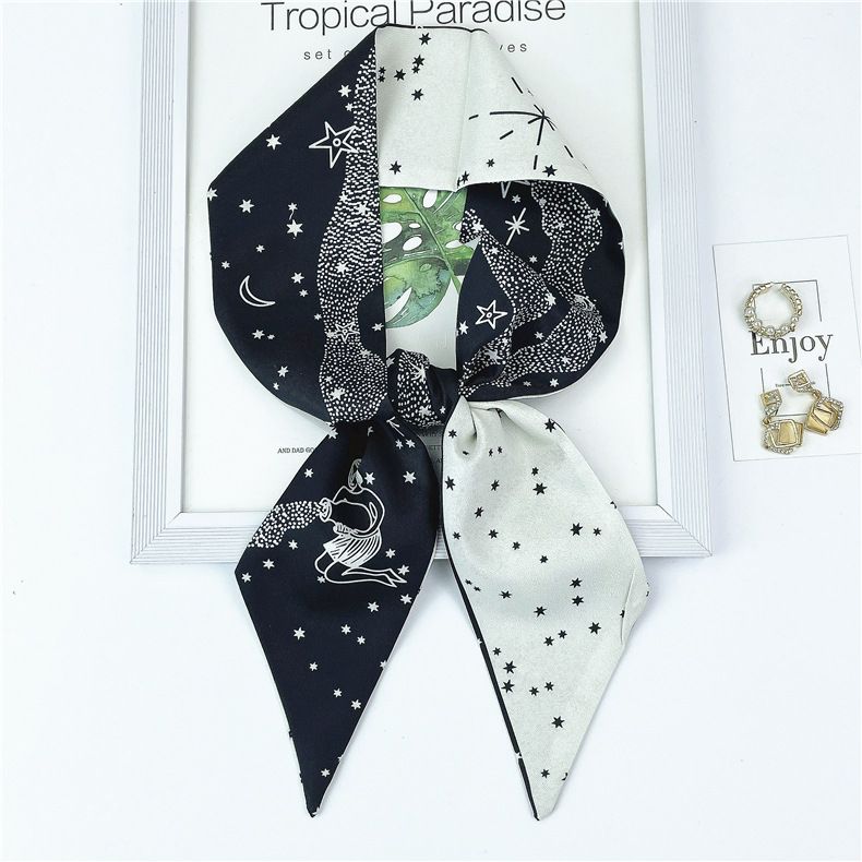 Frühling Herbst Mode Tarot Marke Zwölf Konstellationen Kleiner Schal für Frauen in Südkorea, Schmaler Langer Gestreifter Schal,_voghion.com