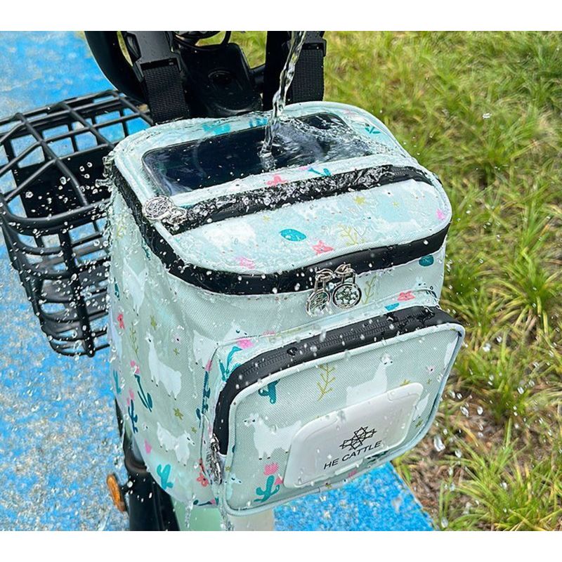 Graziosa borsa impermeabile per scooter elettrico, con gancio per appendere la parte anteriore del passeggino semovente_voghion.com