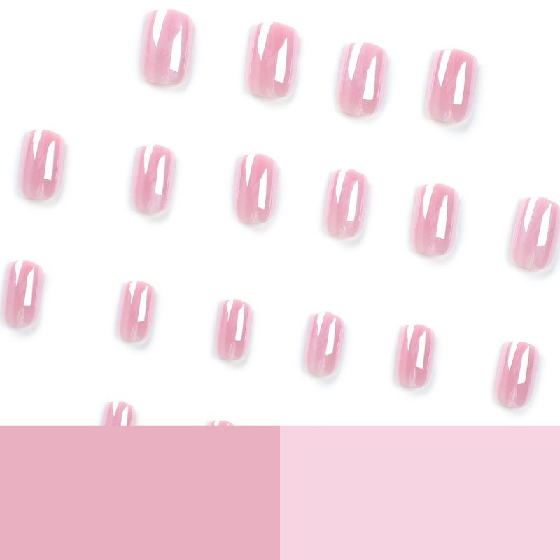 Einfacher und einfarbiger tragbarer Nagellack, abnehmbare kurze quadratische künstliche Nagelflicken, aufklebbare Nägel_voghion.com