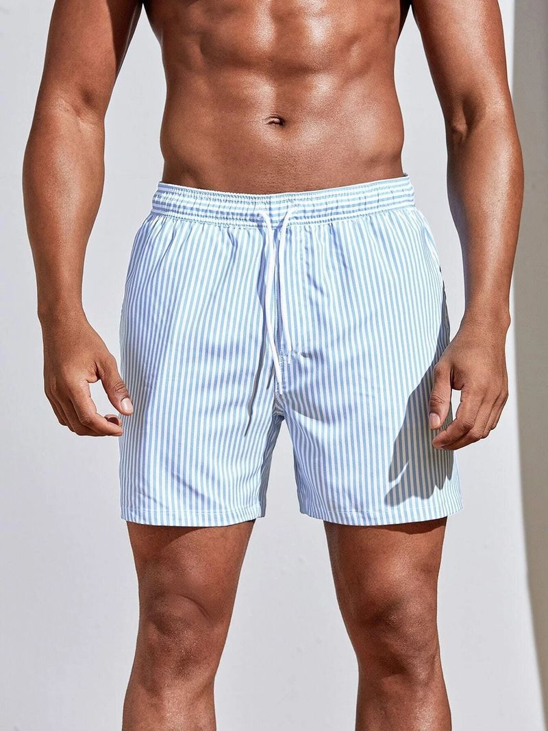 Unbeatable Quality Unbeatable Quality 3D Digital Printed Casual Men's Striped Shorts None_voghion.com