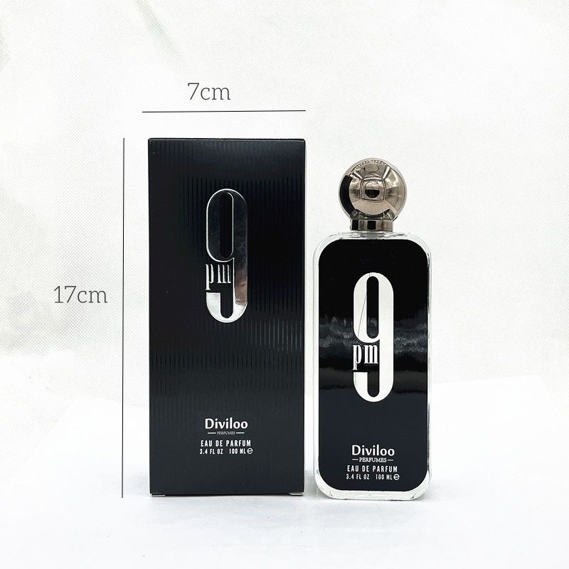 100 ml 3,4 fl oz 9PM herreparfyme, langvarig gourmet orientalske noter Cologne, Eau de Parfum, Feronomas parfyme for menn_voghion.com