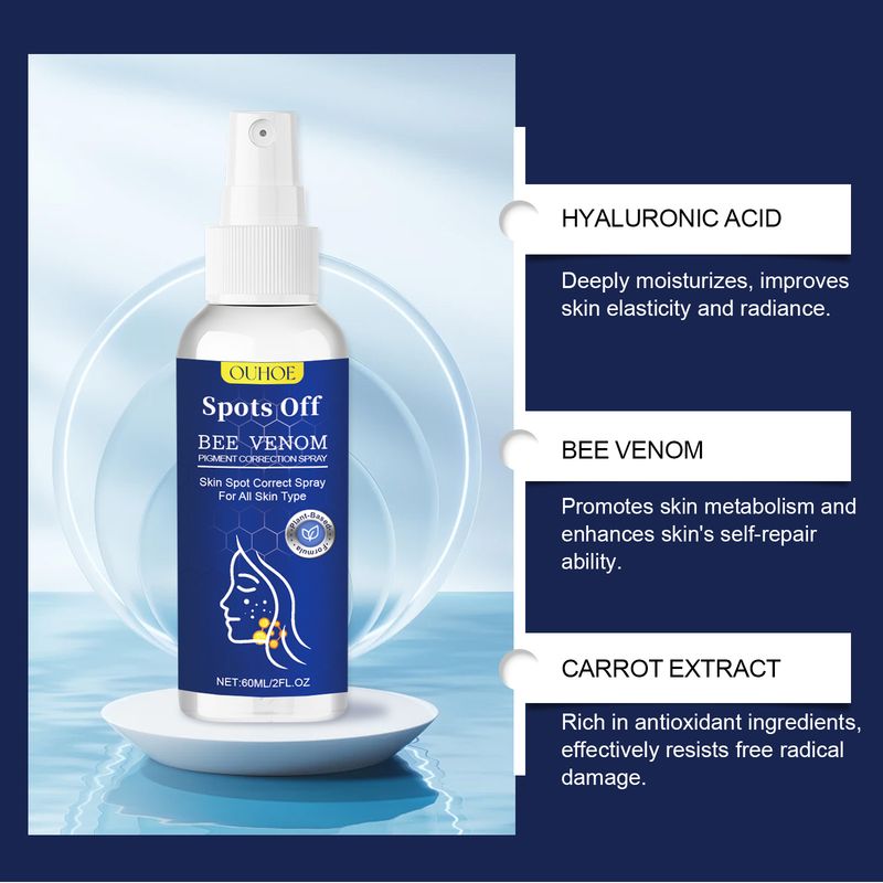OUHOE Bee Venom Pigment Correction Spray, Eye Light On Nourish And Hydrate Skin Hydrating Facial Skin Texture_voghion.com