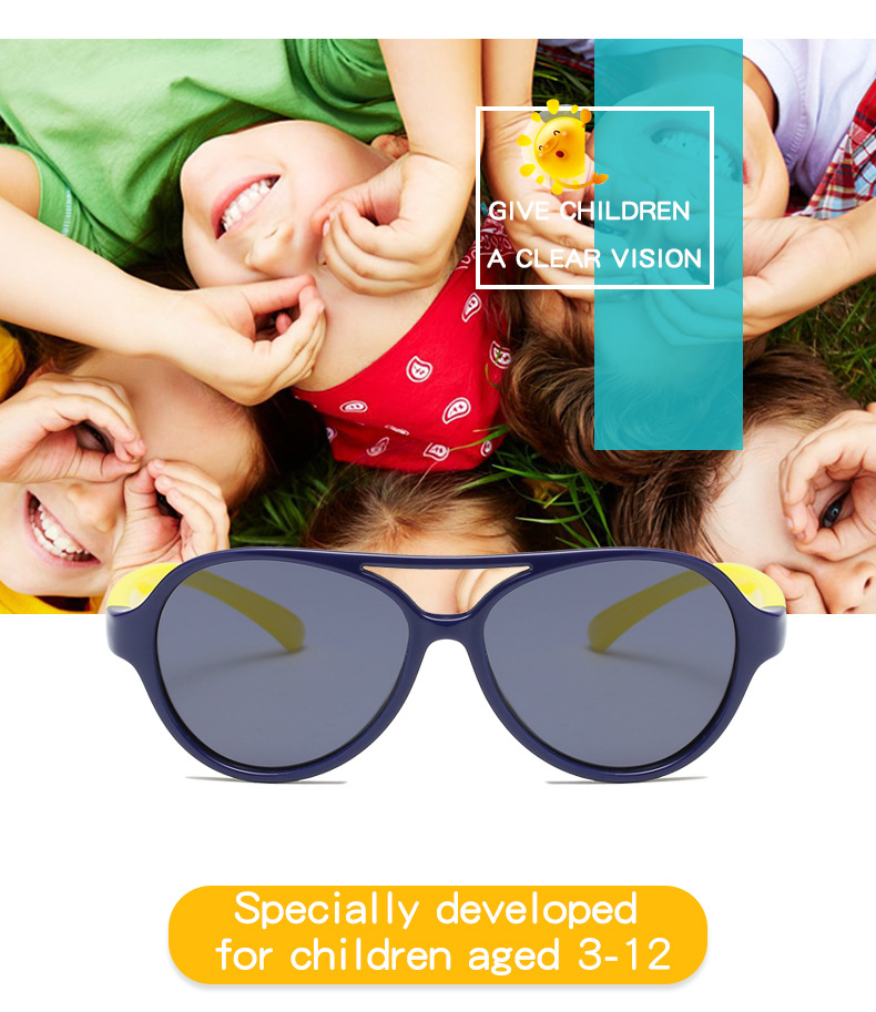 Kinderzonnebril Ultralichte siliconen gepolariseerde kinderzonnebril UV-bescherming Leuke trendy coole babyzonnebril Reiszonnebril_voghion.com