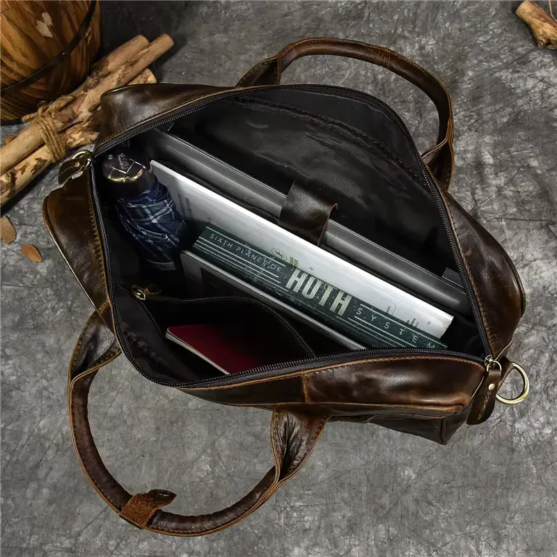 Designer Genuine Handbag For Men Travel Briefcase Male Leather Shoulder Men's Business Laptop Bag Large Messenger Bags_voghion.com