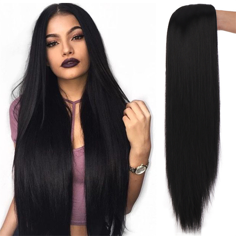 Synthetische Perücken für Mädchen. Mittelscheiteliges, langes, glattes Haar. Tägliches Styling. Mehrere Farben_voghion.com