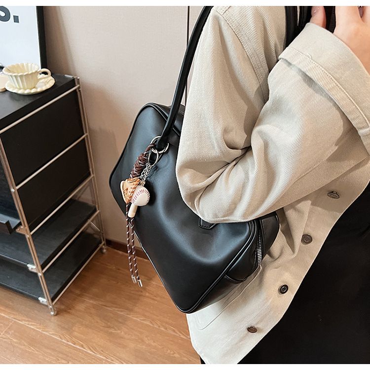 Women's Bags Niche Underarm Bag Women's Autumn And Winter New Retro Commuter Tote Bag Boston Small Square Bag_voghion.com