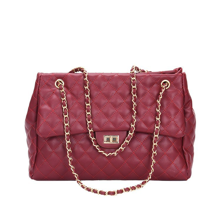 Big Bag Women's 2023 New Trendy Lingge Chain Bag Korean Version One Shoulder Crossbody Bag Fashion Embroidery Handbag_voghion.com