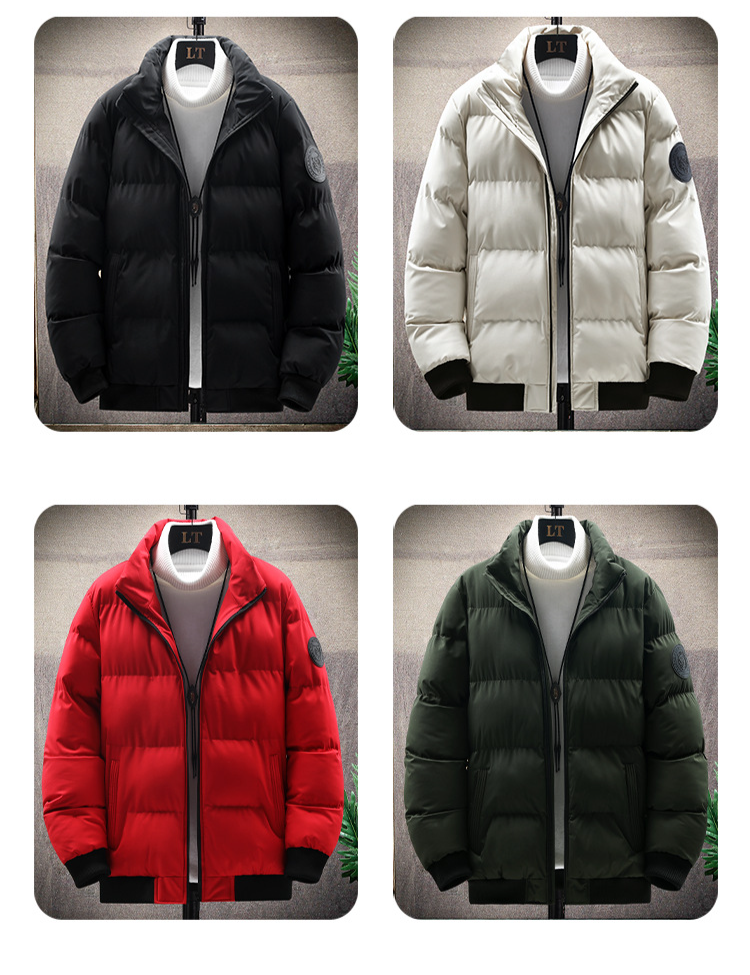 Abbigliamento da uomo giacca imbottita con testa di tigre giacca imbottita in piumino spesso colletto in piedi giacca imbottita corta calda_voghion.com