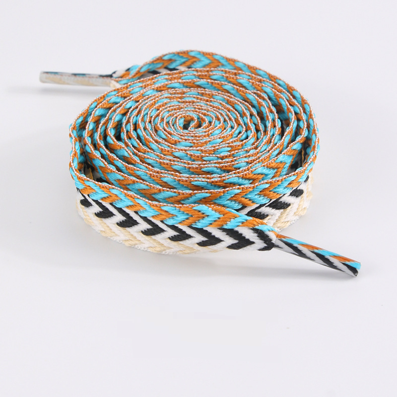 Accessori per scarpe con una larghezza di 1,5 cm e lacci esagerati OLD ORDER con motivo a onde colorate intrecciate alla moda_voghion.com
