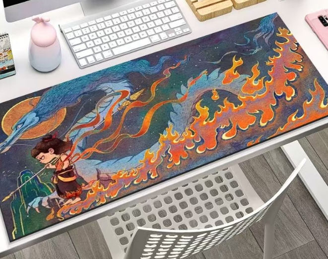 Podloga za miša Anime, velika podloga za miša, anime okruženje, dječaci i djevojčice, uredska protuklizna podloga za tipkovnicu, stolna prostirka_voghion.com