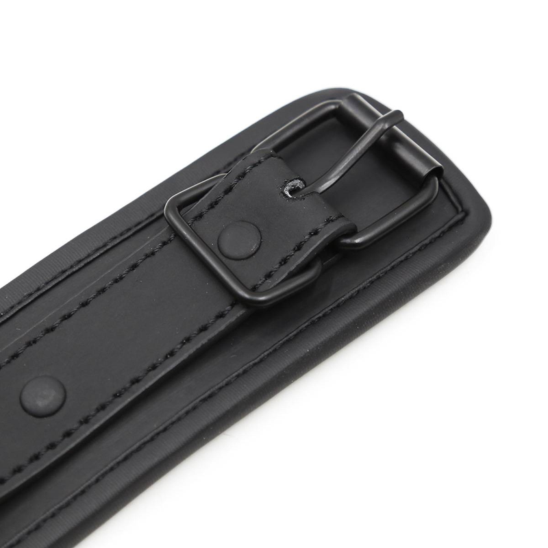 Prodotti sessuali SM in pelle nera con fibbia ad ardiglione, giocattoli bondage, guinzaglio per flirtare, collare per il collo in pelle_voghion.com