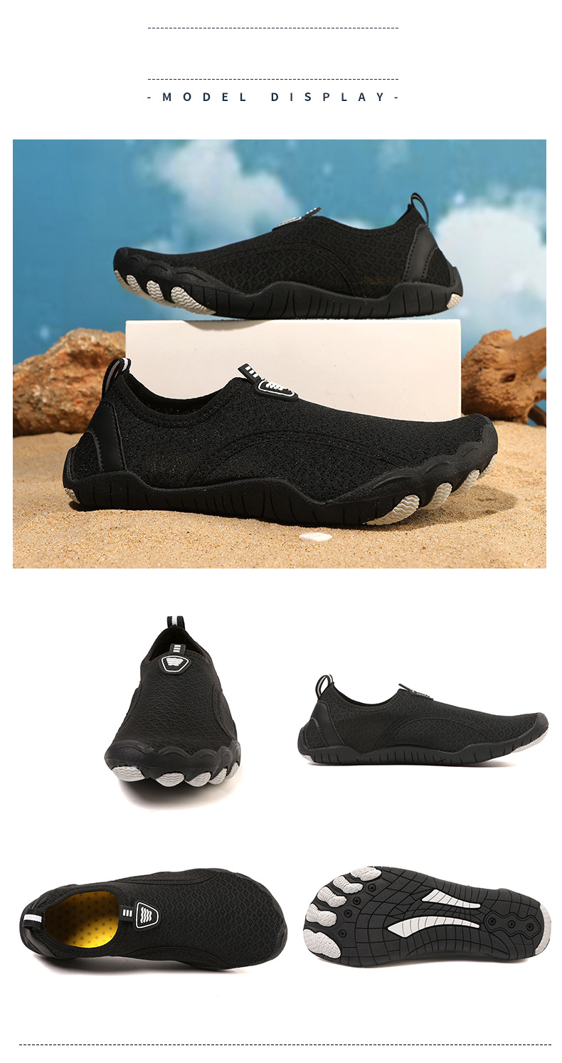 Scarpe da acqua leggere a piedi nudi per nuoto, spiaggia, yoga, pilates, danza e fitness - Calzini da acqua traspiranti ad asciugatura rapida con suola in gomma antiscivolo_voghion.com