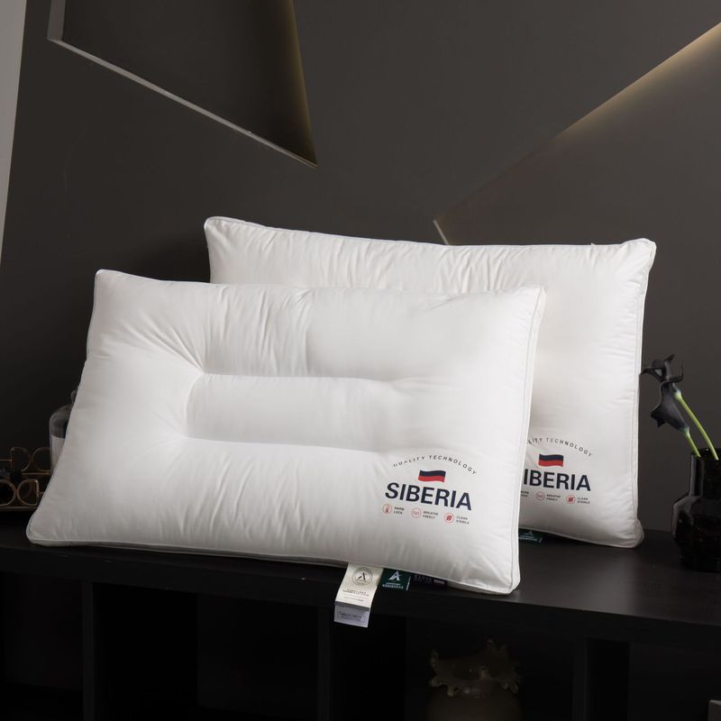 Hotelkissen-Set aus hochwertiger Baumwolle – A-Klasse-zertifiziert, atmungsaktiv und stützend zur Linderung von Nackenschmerzen, nicht kollabierendes Design_voghion.com