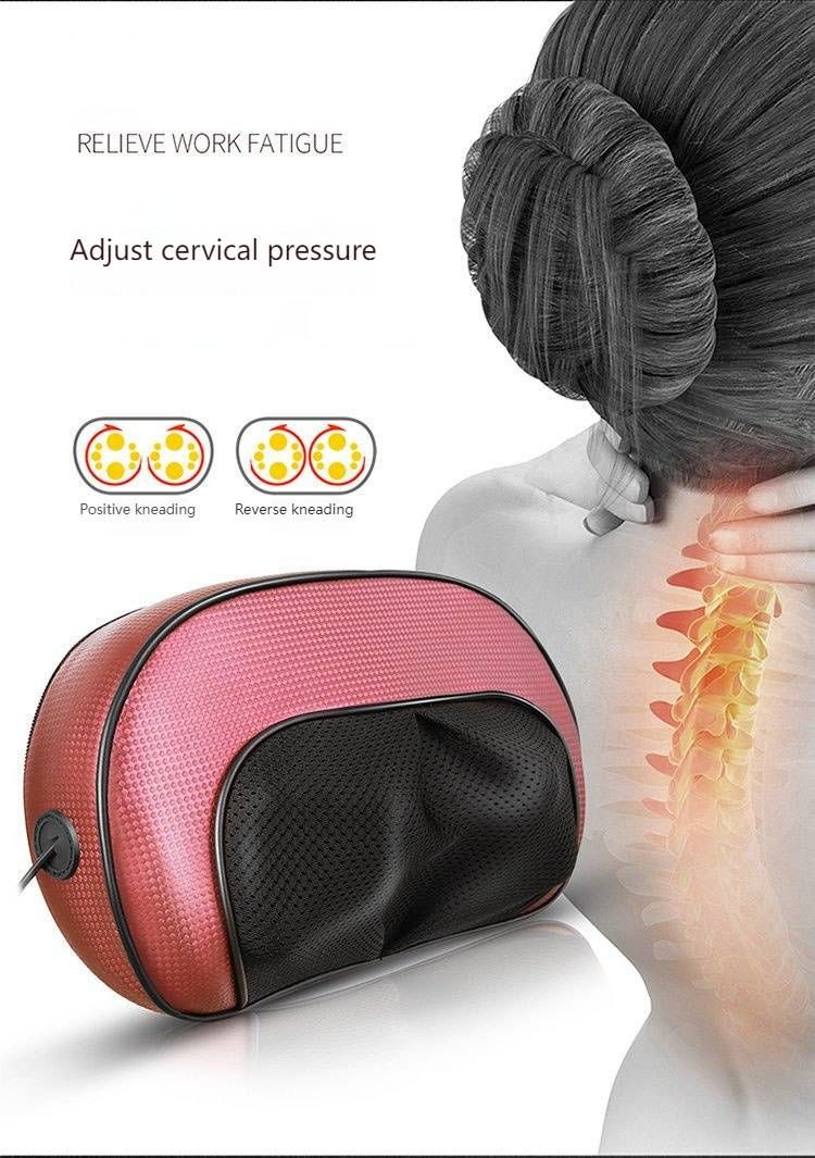 U-förmiges Massagekissen zur Linderung von Nacken-, Rücken-, Schulter- und Beinschmerzen – Mehrpositions-Ganzkörpermassagegerät mit Knet- und Shiatsu-Knoten, 15-Minuten-Timer_voghion.com