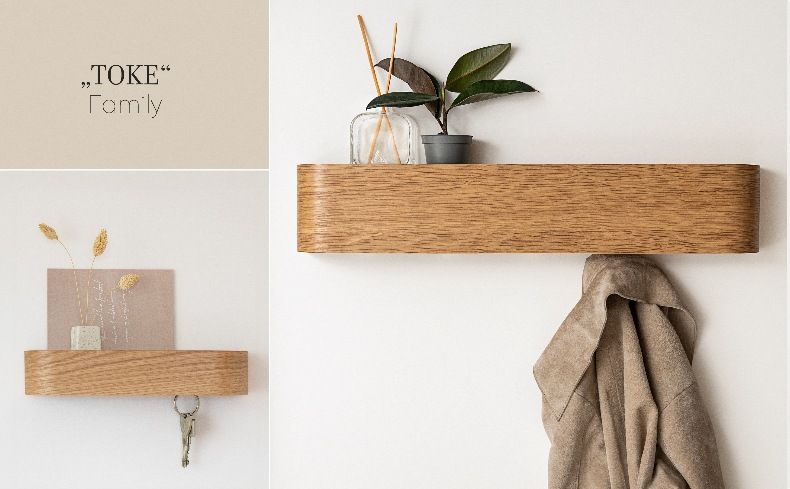 Wall-Mounted Coat Rack – Solid Wood Entryway Hanger With 5 Hooks, Modern Minimalist Shelf For Keys & Hats (No Drilling Required)_voghion.com