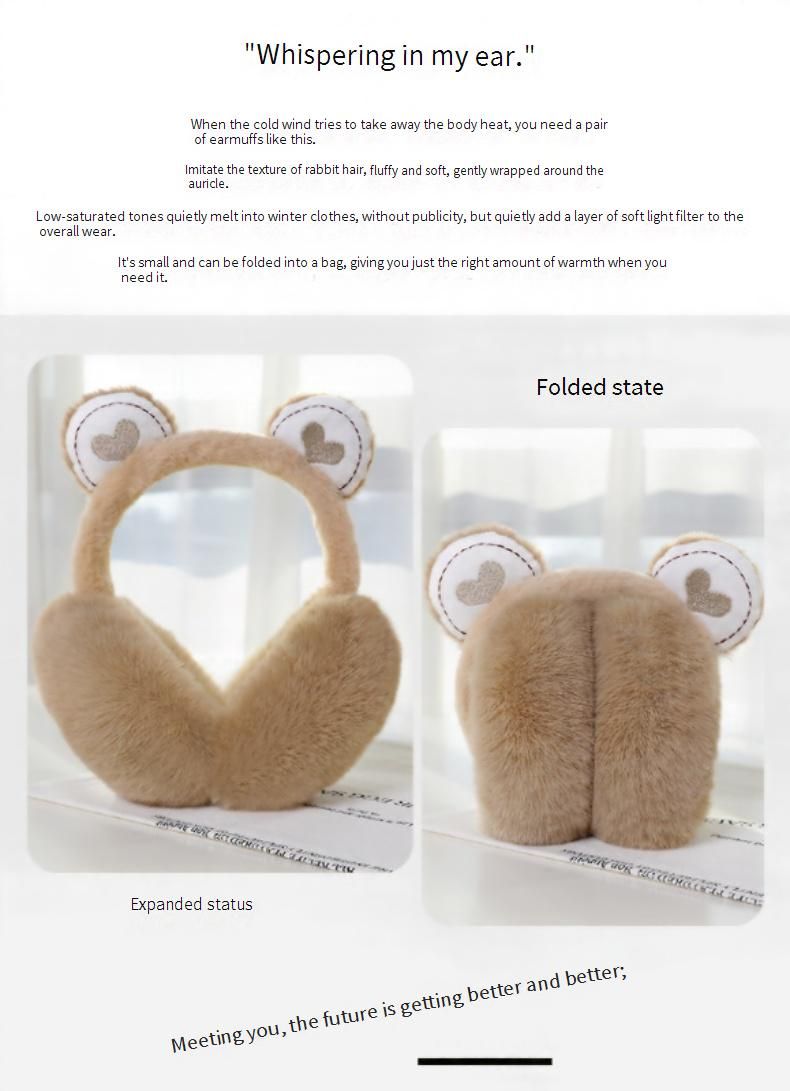Kuschelige Plüsch-Ohrenschützer für Damen und Herren – Weiche, faltbare Winter-Ohrenwärmer mit niedlichem Cartoon-Design, Unisex-Kälteschutz-Ohrenschützer für Schüler und Erwachsene_voghion.com