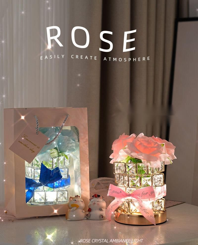 Neue Zauberwürfel LED Rose Nacht Dekorative Tischlampe Atmosphäre Licht Valentinstag Geburtstagsgeschenk Bouquet Ornament_voghion.com