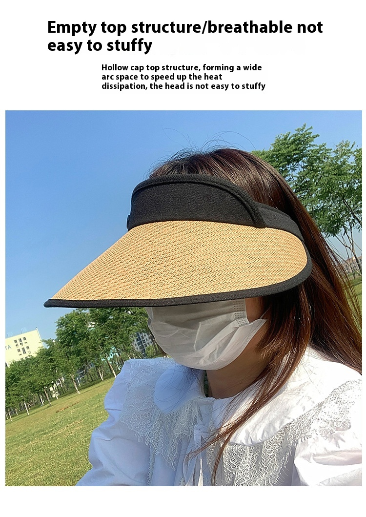 Cappello da sole estivo per bambini 2024, con tesa larga resistente ai raggi UV, tendenza cappello a cilindro vuoto da spiaggia_voghion.com