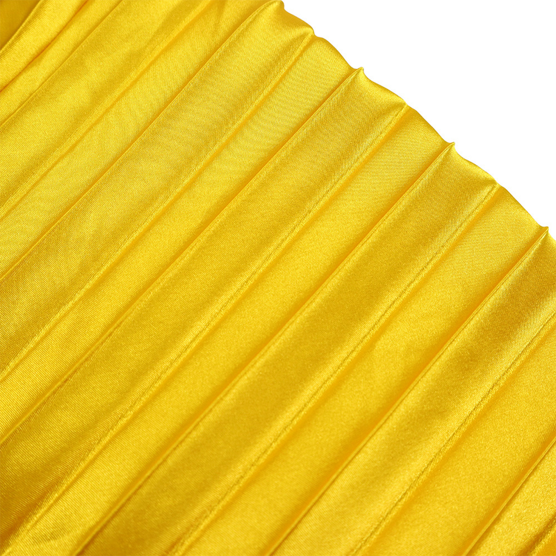 women's clothing new one-shoulder pleated long skirt oblique collar waist dress _voghion.com