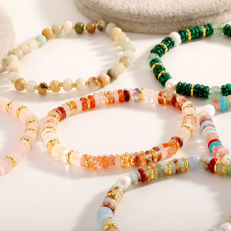 Colliers en pierre naturelle pour femmes, collier de perles léger et luxueux, plaqué or véritable, perle de niche, bracelet simple haut de gamme_voghion.com