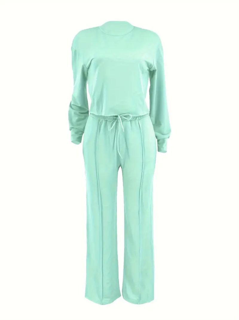 Abbigliamento femminile in autunno e inverno, nuove felpe a maniche lunghe con scollo rotondo, pantaloni con elastico in vita, completi casual e alla moda in due pezzi_voghion.com