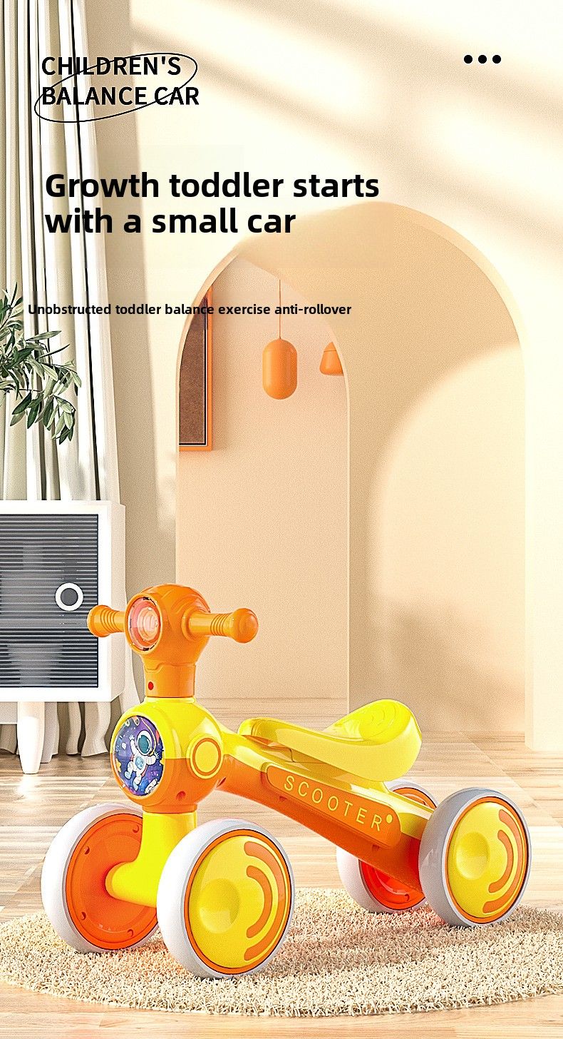Baby Scooter Kinderen Vierwielige Loopauto 1-3 Jaar Oud Pedaalloze Loopwagen Jongens En Meisjes Yo-yo_voghion.com