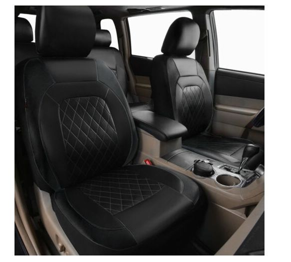 Car seat cover single line quilted bracket leather pu leather_voghion.com