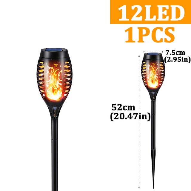 96 LED Outdoor Solar Torch Lights Waterproof Garden Patio Flickering Dancing Flame Lamp_voghion.com