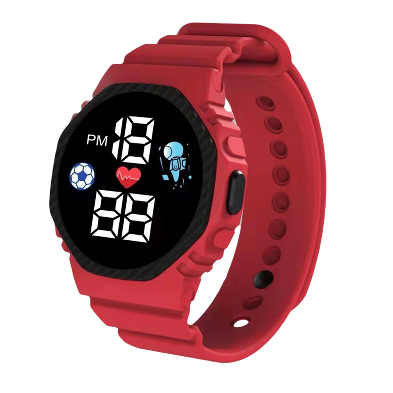 Xinweiqing électronique lumineux vie carré LED Football hommes femmes enfants sport montre numérique pour étudiant_voghion.com