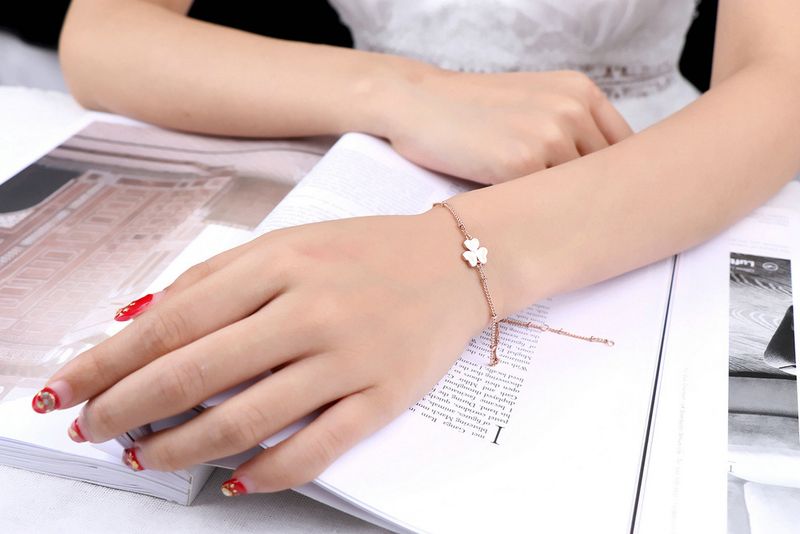 Unisex heißer verkauf schmuck Koreanische einfache clover armband Rose gold überzogene schmuck_voghion.com