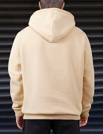 Herren-Fleece-Kapuzenpullover mit halbem Reißverschluss – Locker sitzendes Sweatshirt im amerikanischen Retro-Stil mit Stehkragen (S-XXXL, Kängurutasche, einfarbig)_voghion.com