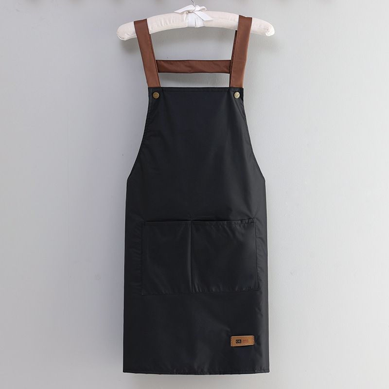 Racerback Strap Apron With Rivet Reinforced Shoulder Straps Leather Label Multi-functional Stain-resistant Oil-proof_voghion.com