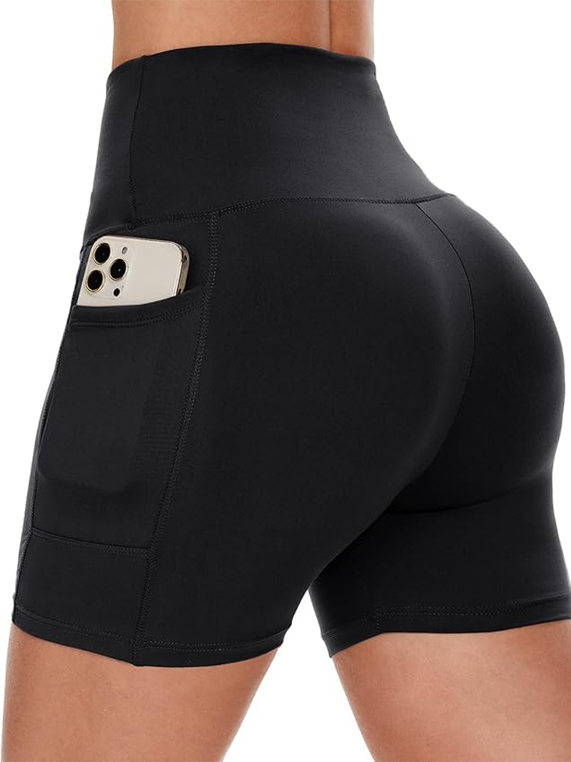 3-piece Set Of Women's High Waisted Yoga Shorts With - Ultra Soft, Elastic Polyester Blend, Perfect Fiess, Comfortable_voghion.com