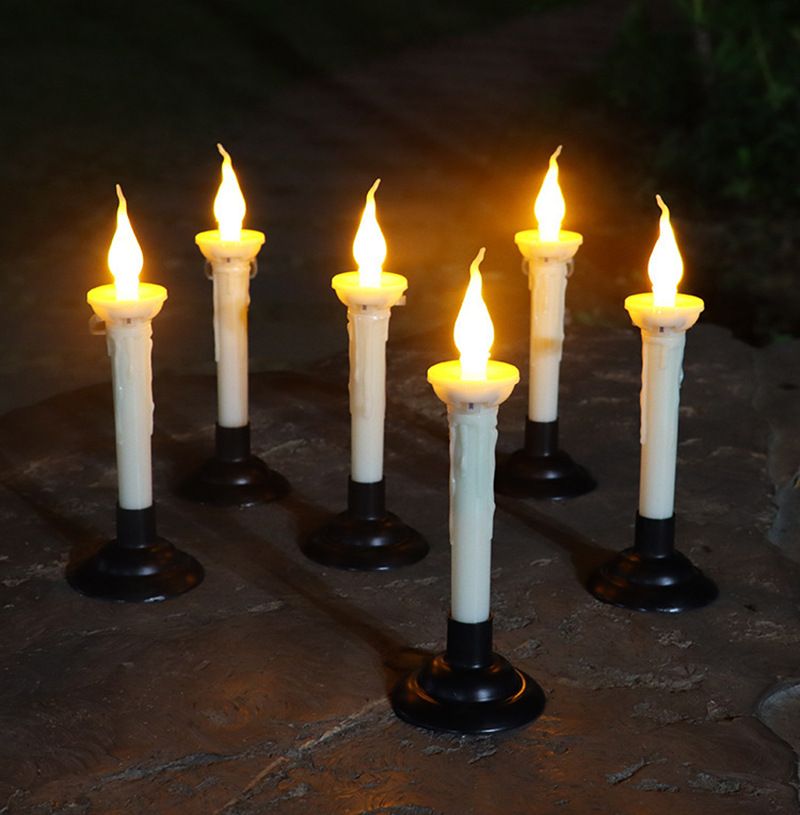 Solar Garden Torch Lights - European Style Outdoor Candlesticks For Patio, Pathway & Lawn (Set Of 4/6, Warm White LED)_voghion.com