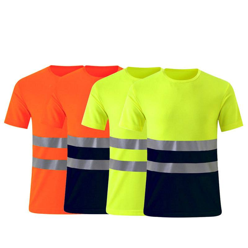 Men's Clothing reflective strip quick drying T shirt construction site reflective clothing work clothes_voghion.com