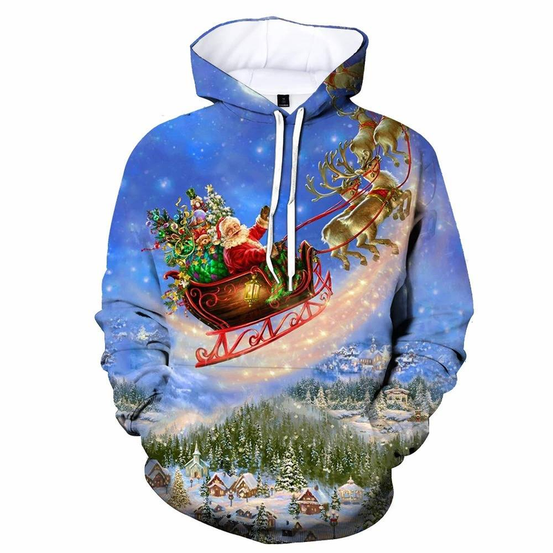 Neue Weihnachtsbaum Hoodies Santa Claus 3D Druck Männer Frauen Mit Kapuze Sweatshirts Übergroße Pullover Y2k Harajuku Tops Kinder Kleidung_voghion.com