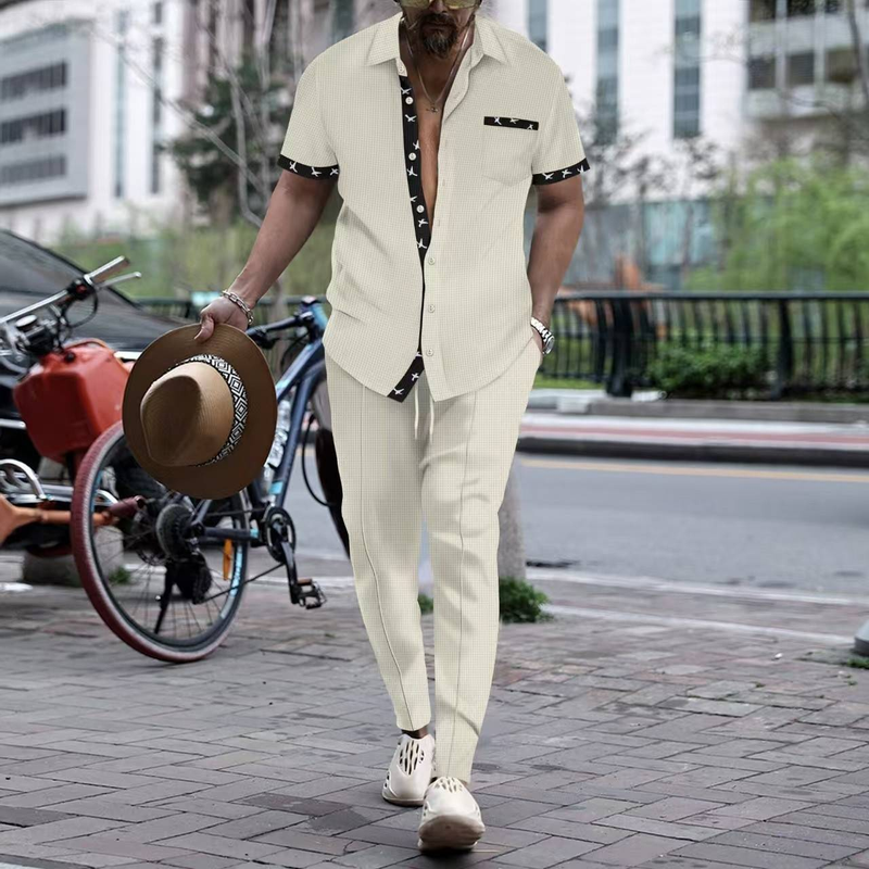 Summer Men's New Short-sleeved Trousers Two-piece Sports Fashion Leisure Suit_voghion.com