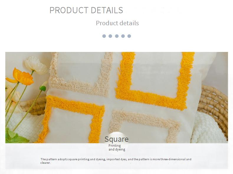 Housse de coussin carrée imprimée - Housse de coussin décorative moderne pour salon et chambre (polyester, motif géométrique multicolore, fermeture éclair)_voghion.com