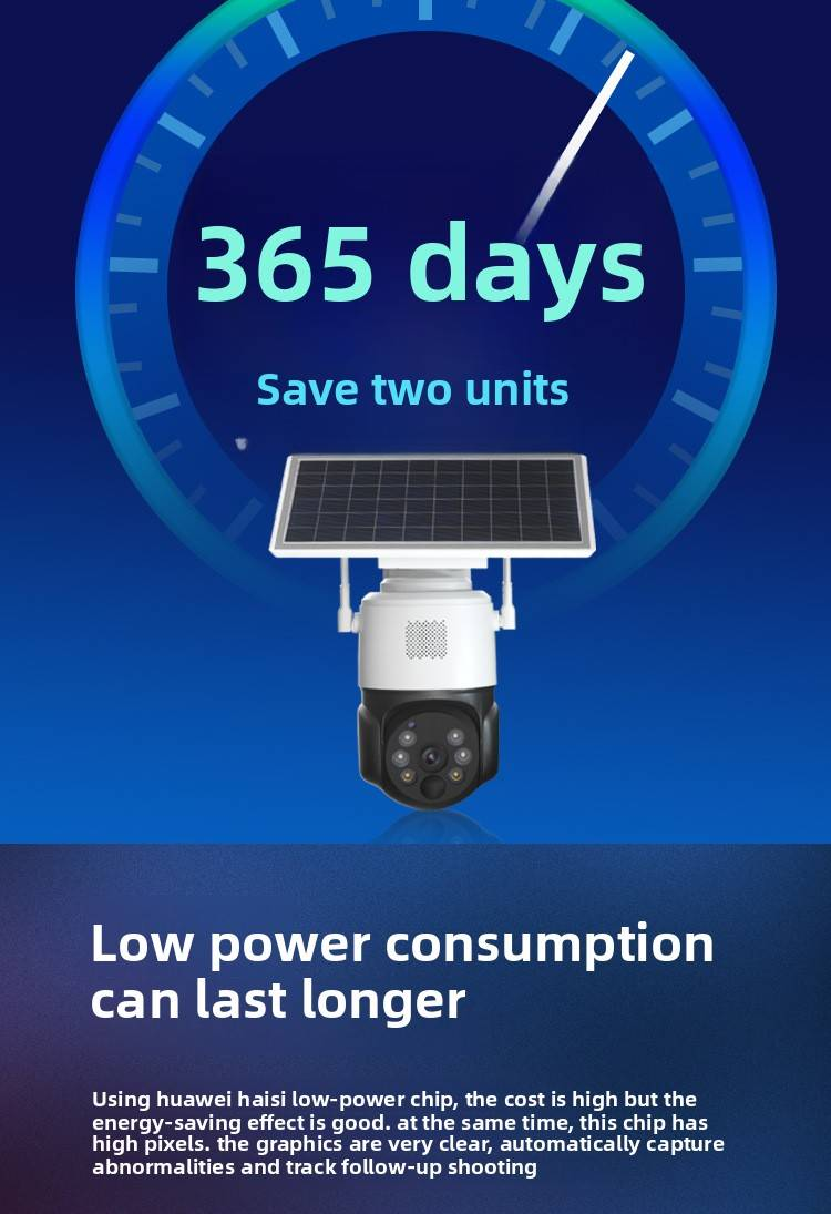 Solar Wireless Security Camera - 360° Panoramic View With AI Motion Detection (No Blind Spots Night Vision Mobile Remote Viewing IP66 Weatherproof)_voghion.com