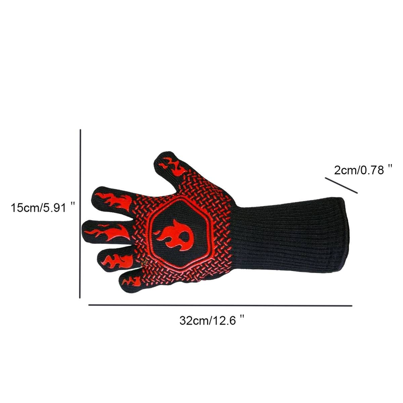 1pc Hochtemperatur-Schutzhandschuhe, beständig gegen hohe Temperaturen von 800 Grad, Silikon-Grillofen-Mikrowelle_voghion.com