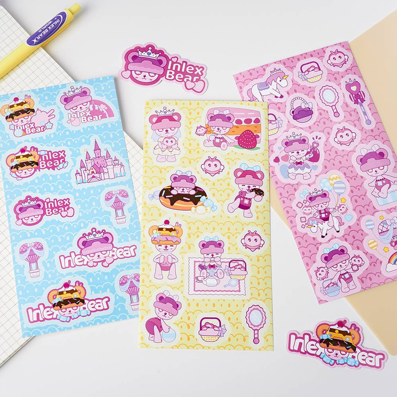 3 Sheets Gloss Laminated Stickers- Kawaii Cartoon Decals, DIY Room Decor, Original Art, Self-Adhesive Decals For Walls, Doors, Notebooks_voghion.com