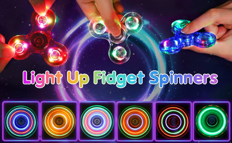 Fidget Spinner für Kinder, 2er-Pack, leuchtendes sensorisches Zappelspielzeug für Erwachsene und Kinder im Alter von 4–8–12 Jahren mit Autismus und ADHS, Angstspielzeug zum Stressabbau, Geschenke für Teenager und Jungen_voghion.com