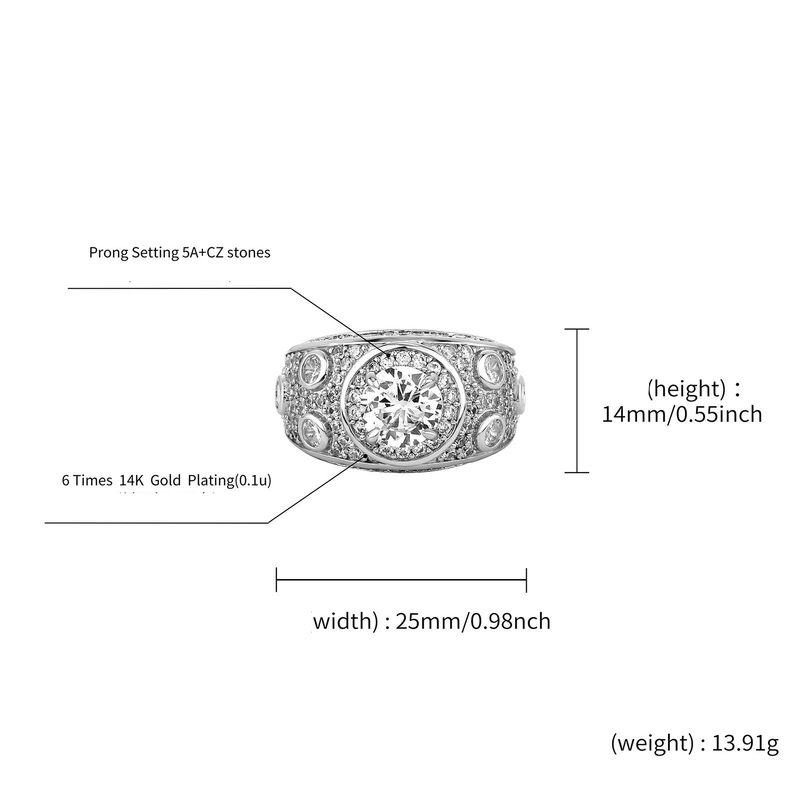 Set di anelli con zirconi cubici per uomo e donna - Anelli eleganti e raffinati in oro e argento per ogni occasione - Taglie 7-11 Gioielli per le mani_voghion.com