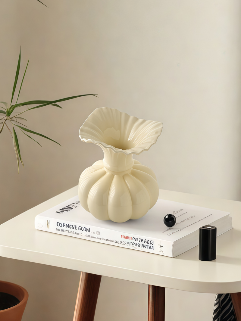 Vase en céramique de style nordique créatif français, rempli d'eau, pour compositions florales, décoration multi-scènes_voghion.com