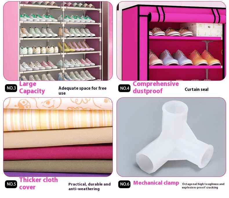 Schuhschrank aus Metall – Modulares, staubdichtes Schuhregal mit modernem Design, erweiterbarer doppelschichtiger Organizer für Eingangsbereich und Schrank_voghion.com