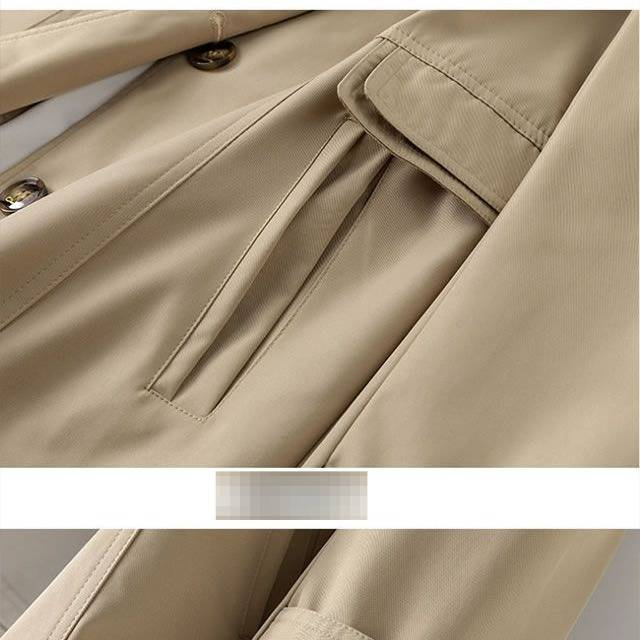 Women's Long Trench Coat Slim Fit Casual Jacket Loose Style Plus Size Spring Autumn Outerwear_voghion.com