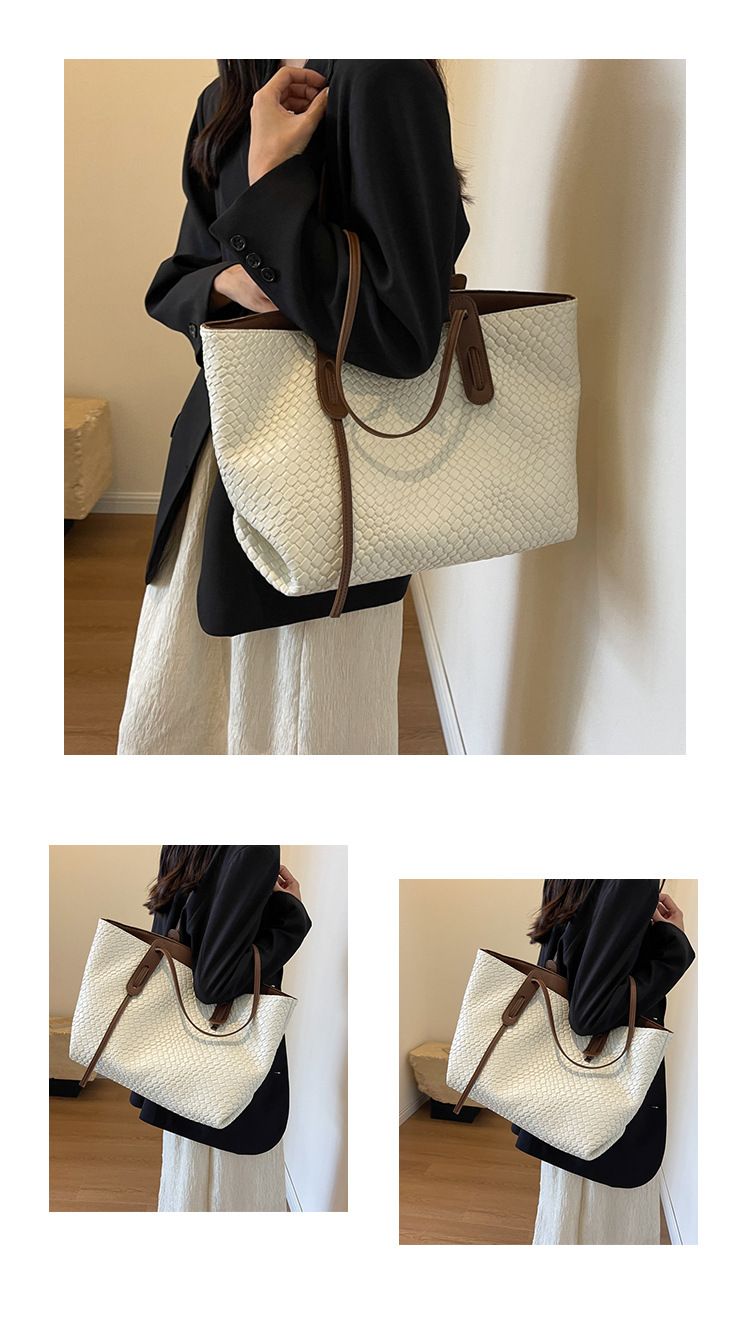 Luxury Brand Designer Bag Large Capacity Woven Bag For Women 2025 New Vintage Versatile Shoulder Underarm Bag Korean Style Handheld Tote Bag_voghion.com