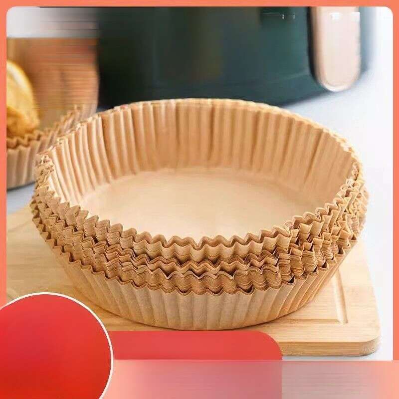 Freidora de aire con aceite, bandeja circular desechable resistente a altas temperaturas para horno, papel de silicona de doble cara para aceite._voghion.com